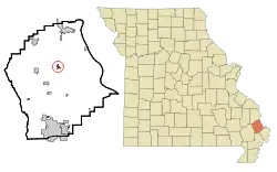 Location of Benton, Missouri