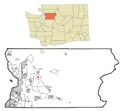 Location of Lake Bosworth, Washington