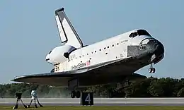 Space Shuttle Columbia landing during it's STS-62 mission.