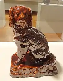 American spaniel, Rockingham Pottery, Bennington, Vermont, 1850-1900