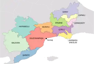 Districts of Tekirdağ Province