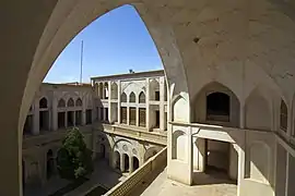 A view from within an iwan (balcony) inside the Abbāsi House.