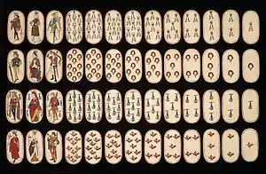 Image 21The oldest full deck of playing cards known, the Flemish Hunting Deck, c. 1475–1480, paper with pen, ink, opaque paint, glazes, applied silver and gold, in the Metropolitan Museum of Art from New York City (from Game)