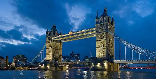 Image 25Tower bridge; a bascule bridge across the River Thames.
