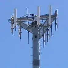 Image 49Top of cellular telephone tower (from History of the telephone)