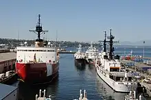 Yashima, USCGC Mellon, USCGC Polar Sea and Vorovskiy at Seattle on 26 August 2009.