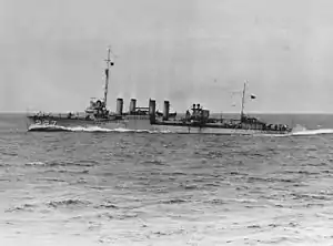 USS Pillsbury (DD-227) steaming at high speed c1930