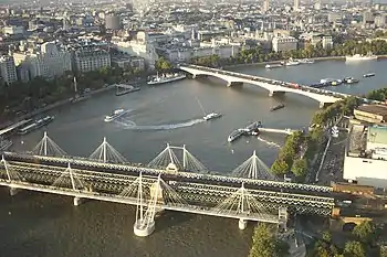 Image 11Rail, road and river traffic, seen from the London Eye.