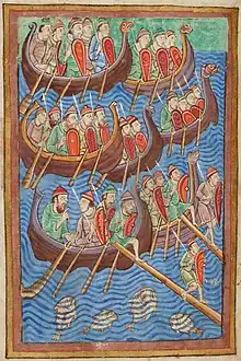 Image 71A fleet of Vikings, painted mid-12th century (from Piracy)