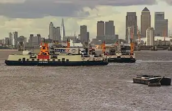 Image 38Woolwich Ferry boats "John Burns" and "James Newman" on the River Thames, 2012.