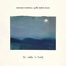 A simple watercolor of the moon over hills
