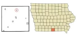 Location of Millerton, Iowa