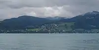 View to Weyregg am Attersee from Attersee am Attersee