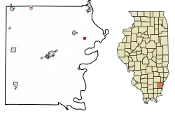Location of Phillipstown in White County, Illinois.