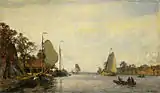 Riverscape With Sailing Boats in the Summer