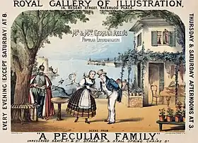 Image 50A Peculiar Family poster at William Brough (writer), by Robert Jacob Hamerton (restored by Adam Cuerden) (from Wikipedia:Featured pictures/Culture, entertainment, and lifestyle/Theatre)