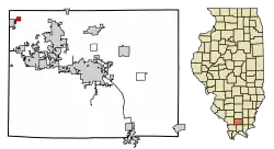 Location of Bush in Williamson County, Illinois.