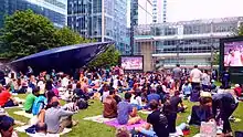 Image 17People watching the Championships' broadcast in Canary Wharf. (from Wimbledon Championships)