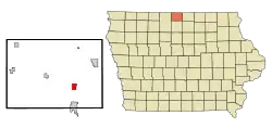 Location of Leland, Iowa