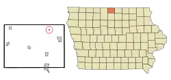 Location of Scarville, Iowa