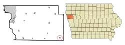 Location of Danbury, Iowa