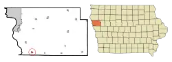 Location of Sloan, Iowa