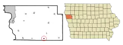 Location of Smithland, Iowa