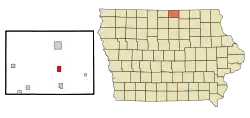 Location of Kensett, Iowa