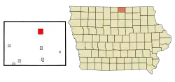 Location of Northwood, Iowa