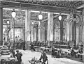 Yablochkov candles in Music hall at Place du Château d'Eau in Paris, c. 1880