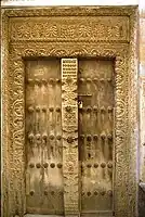 A Arabic and Indian style door in Zanzibar