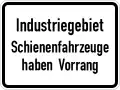 Industrial area (trains have priority)