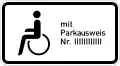 Disabled with permit No. ... only