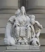 Marble statue of a seated woman