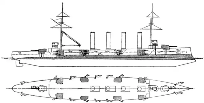 EB1911 Ship Fig. 92 - HMS 'Drake' (1901).png